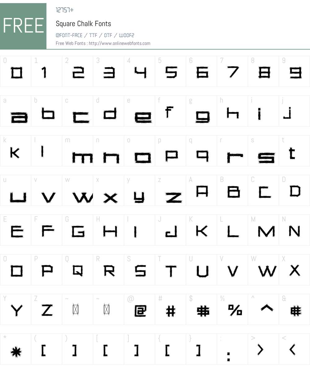 Square Chalk Font Screenshots