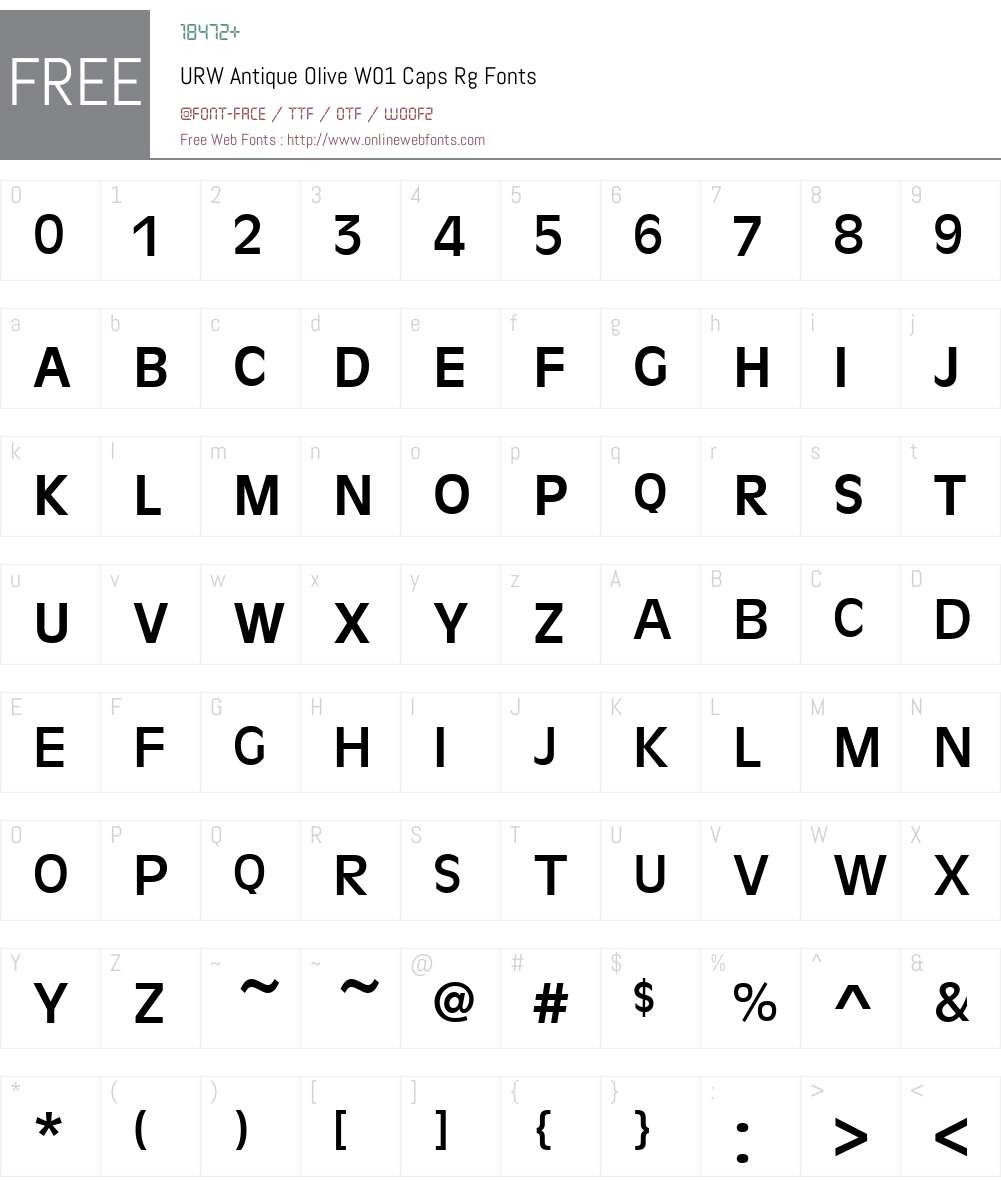 URWAntiqueOliveW01-CapsRg Font Screenshots