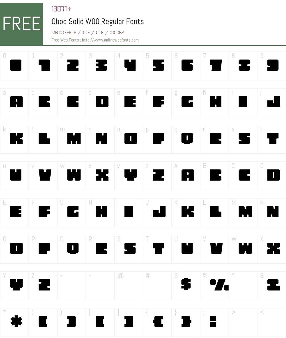 OboeSolidW00-Regular Font Screenshots