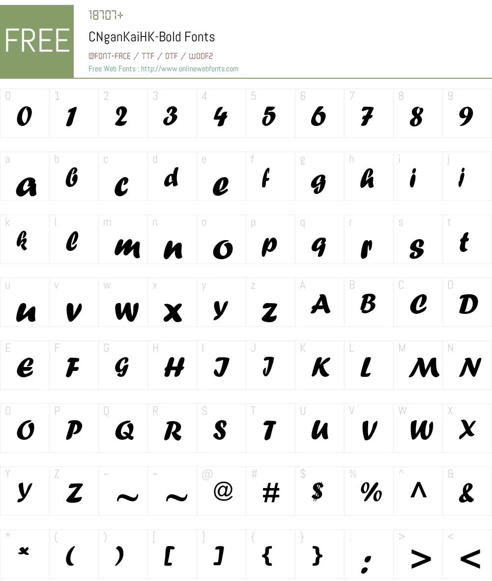CNganKaiHK Font Screenshots