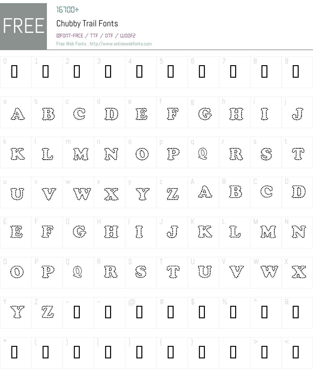 Chubby Trail Font Screenshots