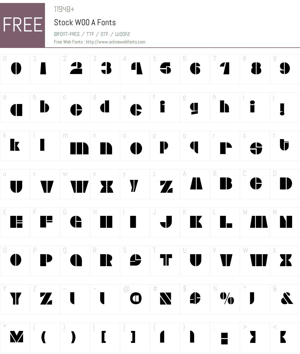 StockW00-A Font Screenshots