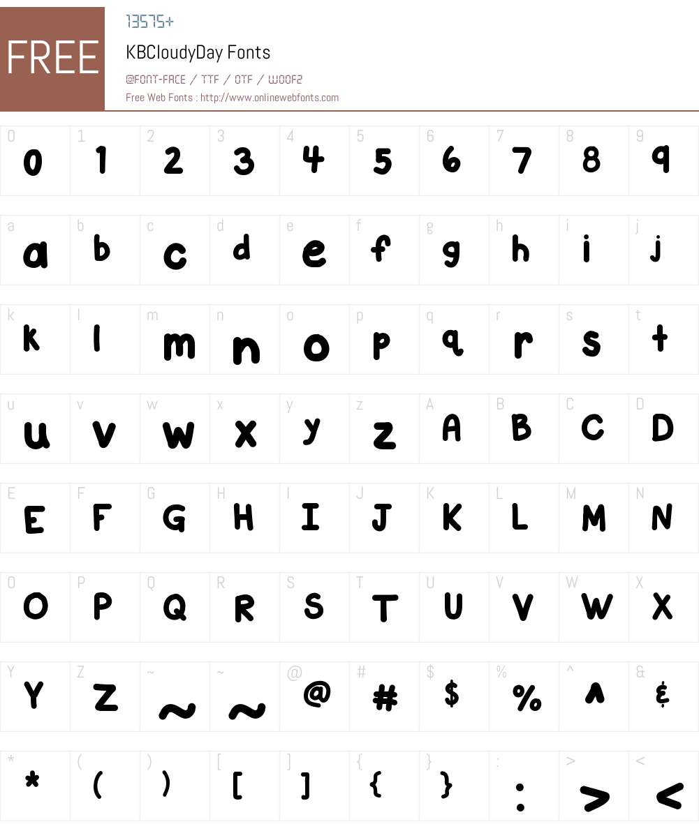 KBCloudyDay Font Screenshots