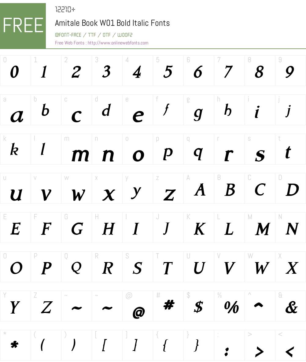 AmitaleBookW01-BoldItalic Font Screenshots