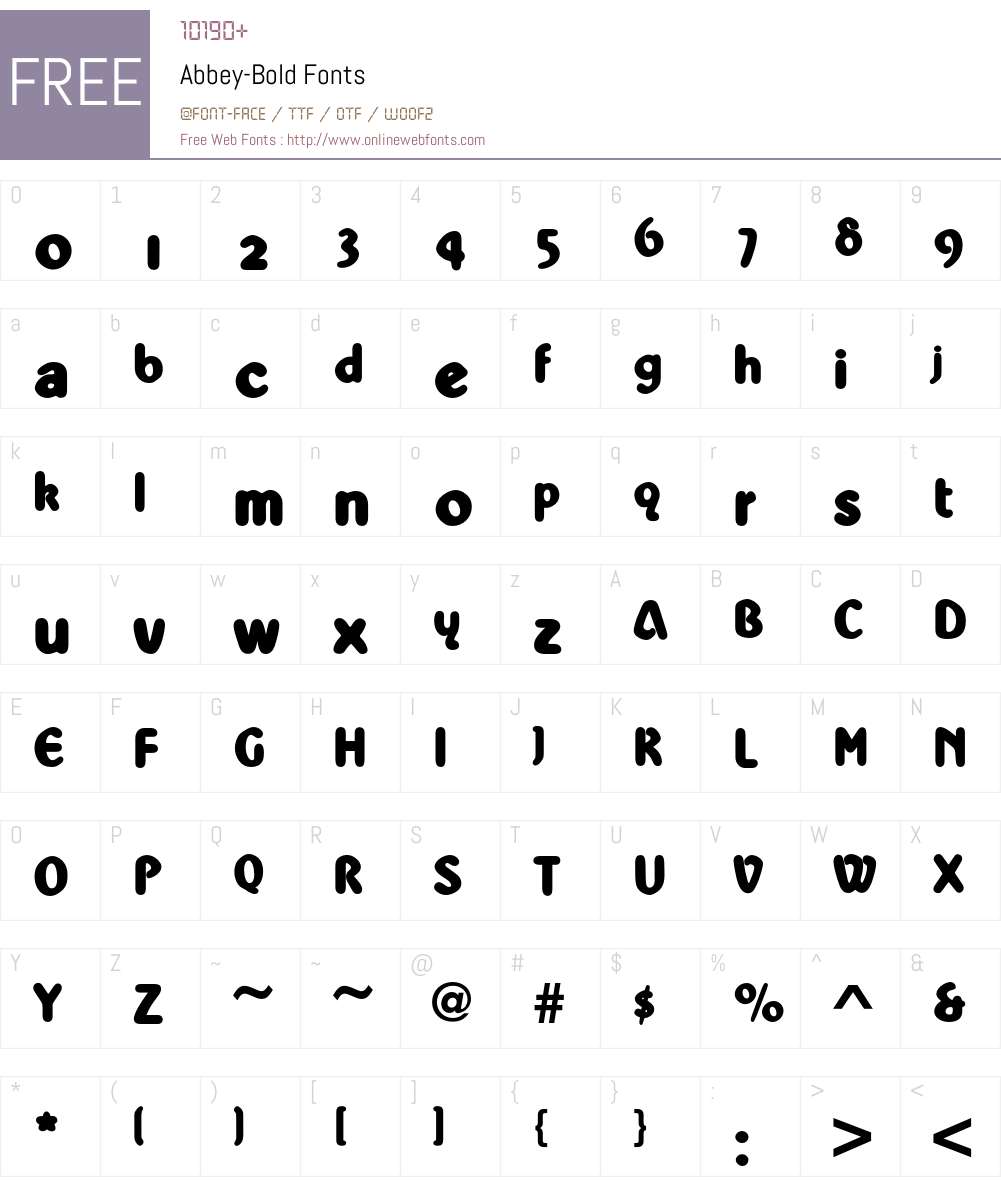 Abbey Font Screenshots