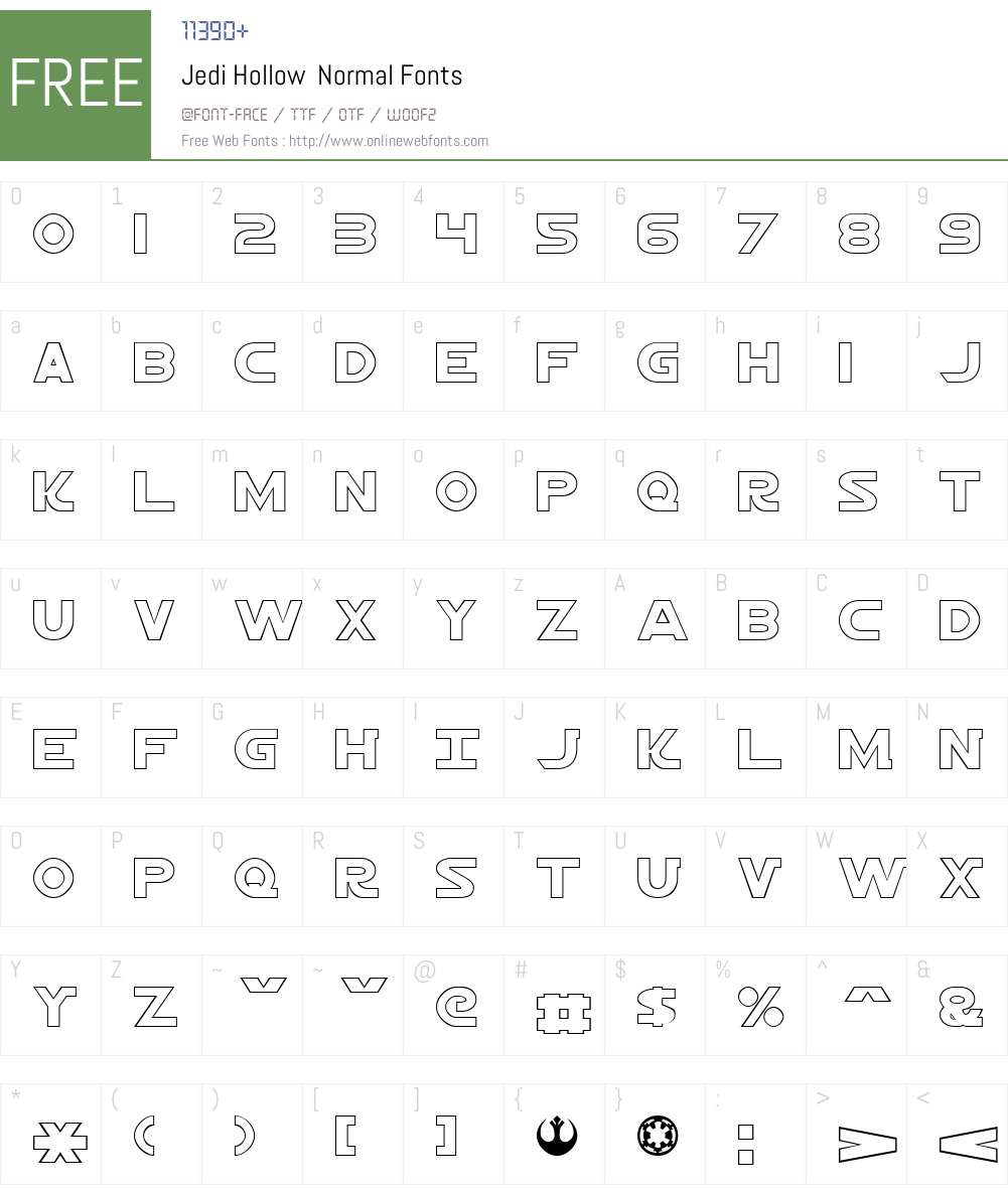 Jedi Hollow Font Screenshots
