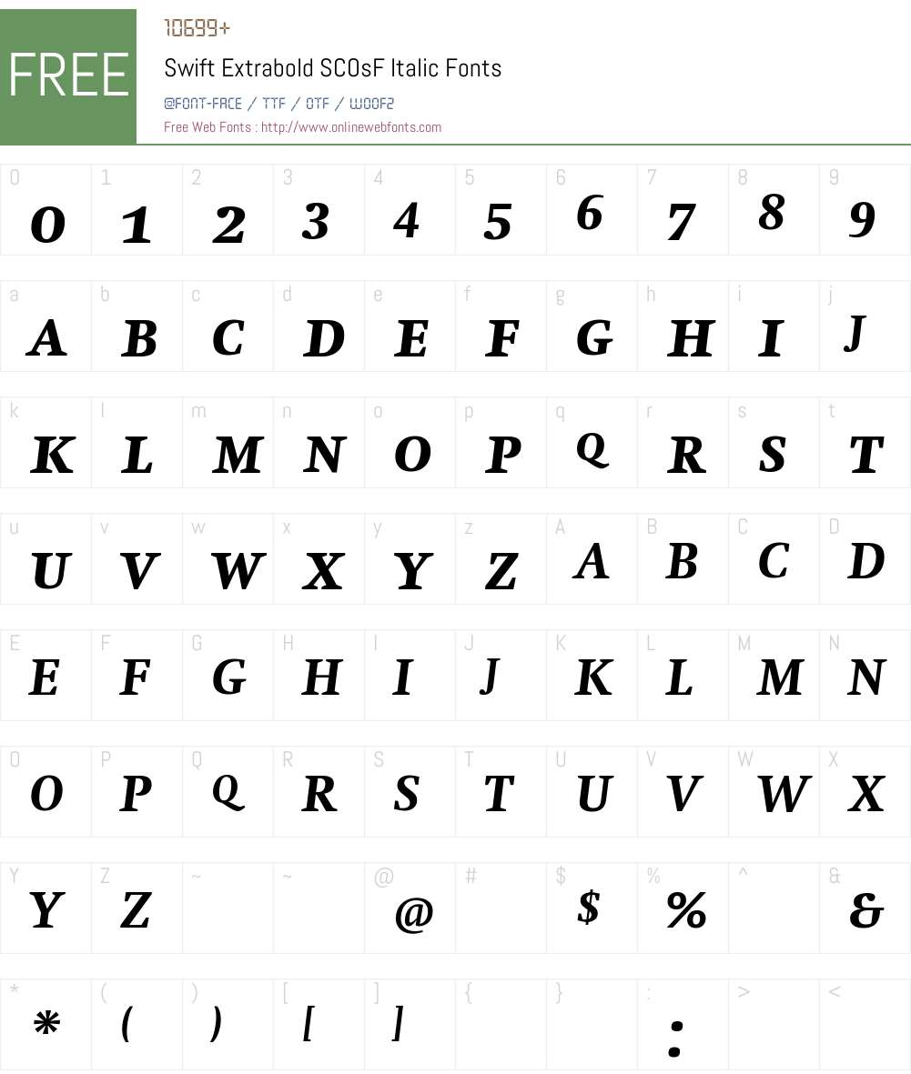 Swift Font Screenshots