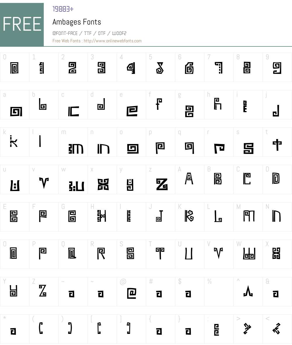 Ambages Font Screenshots