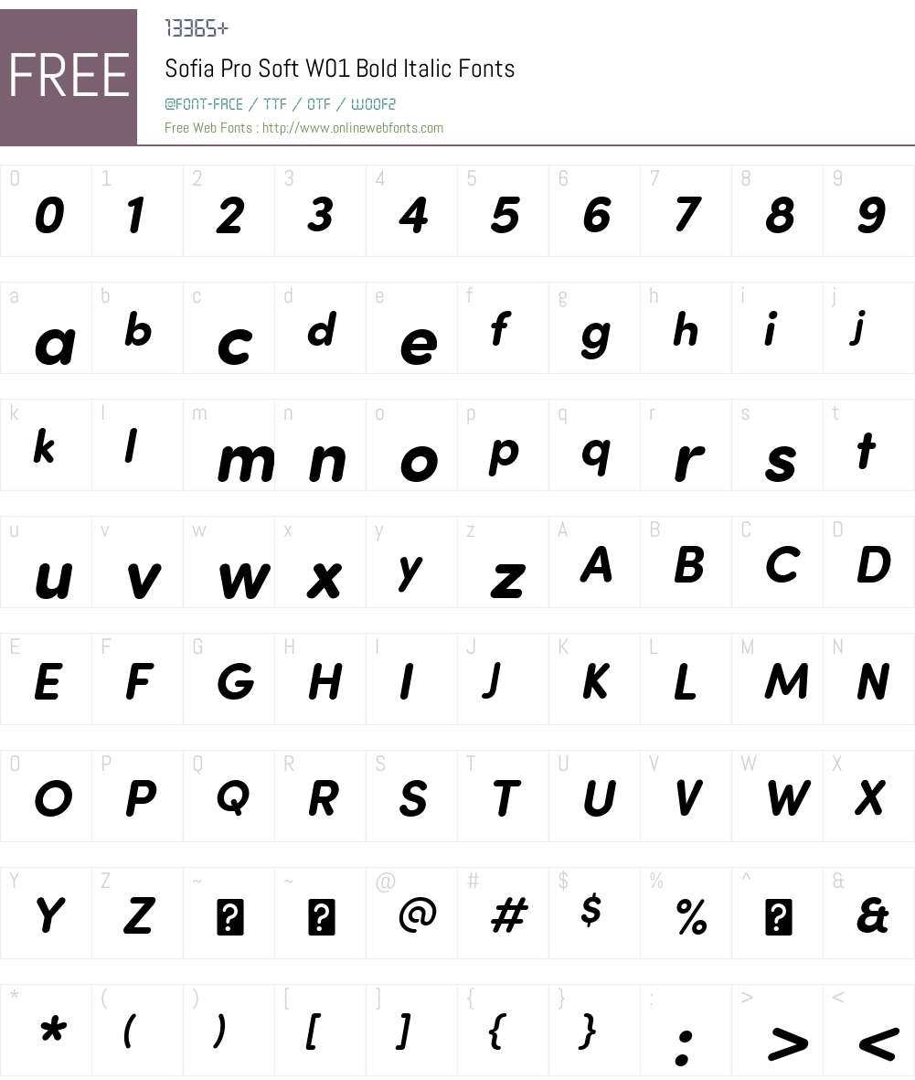 SofiaProSoftW01-BoldItalic Font Screenshots