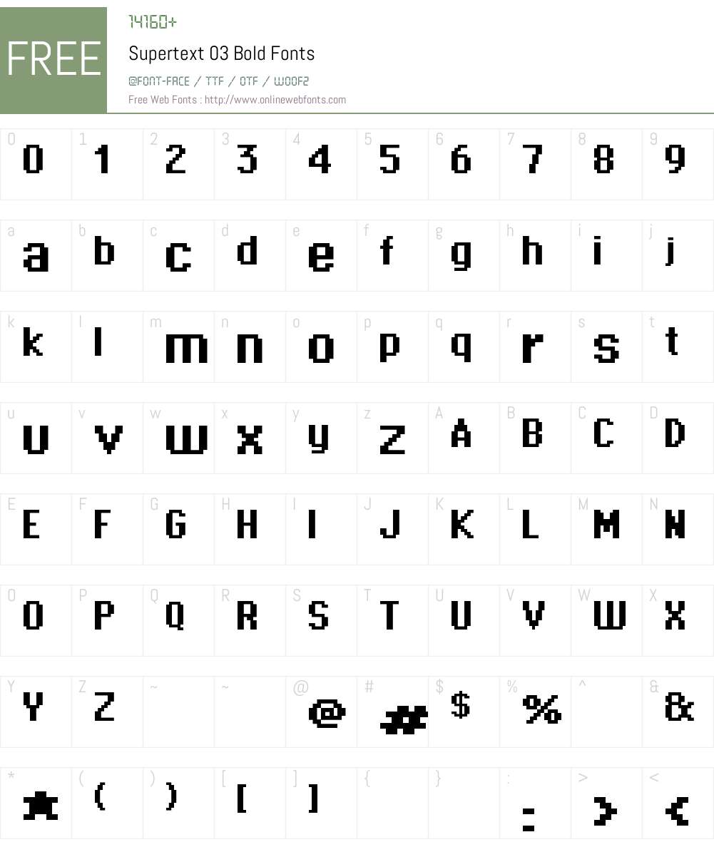 Supertext 03 Font Screenshots