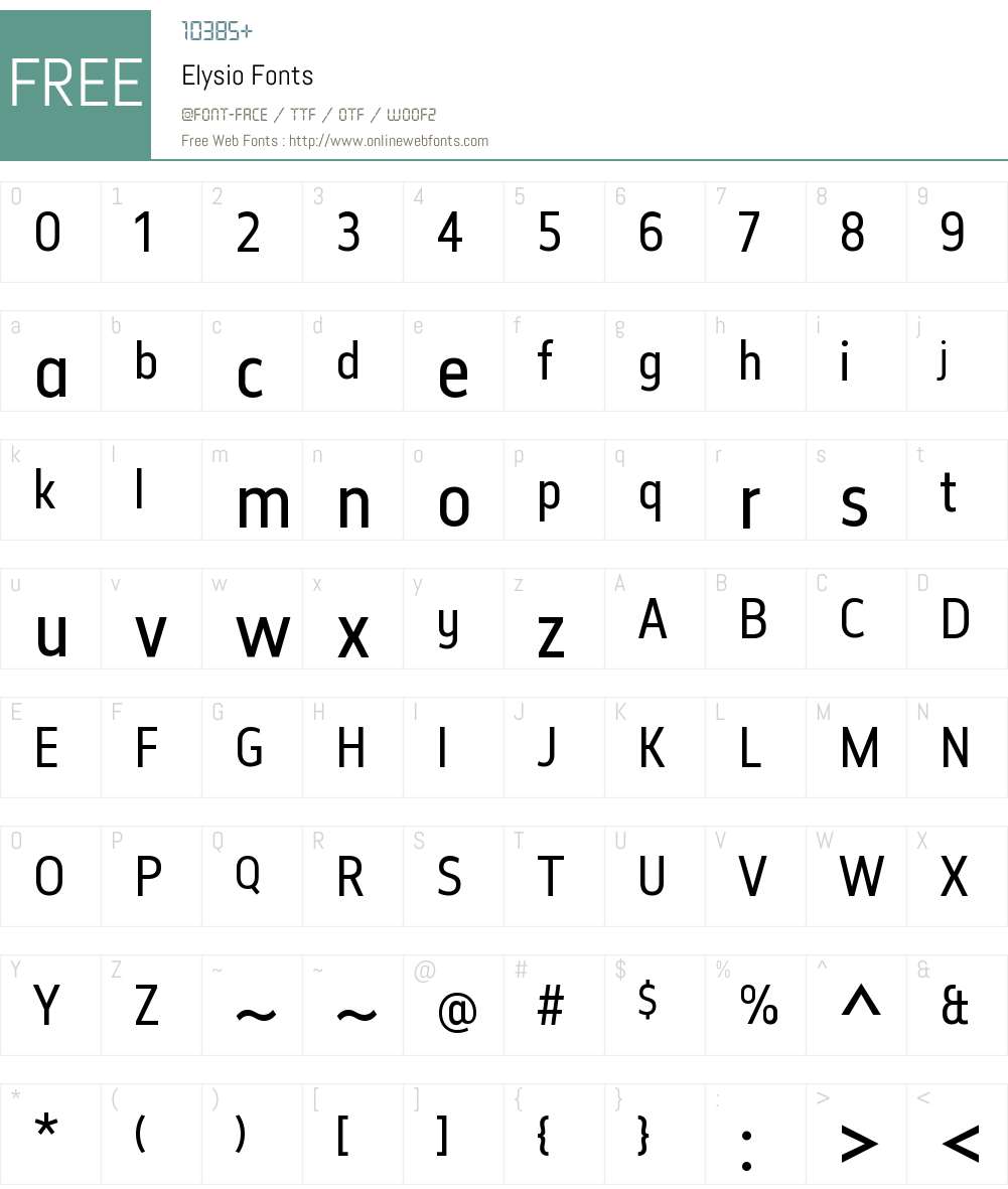 Elysio Font Screenshots
