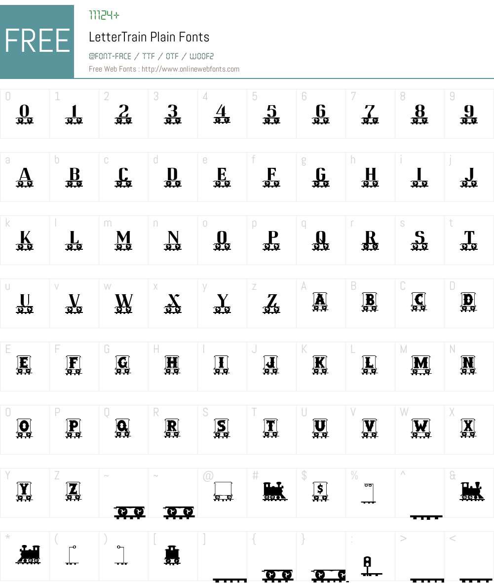 LetterTrain Font Screenshots