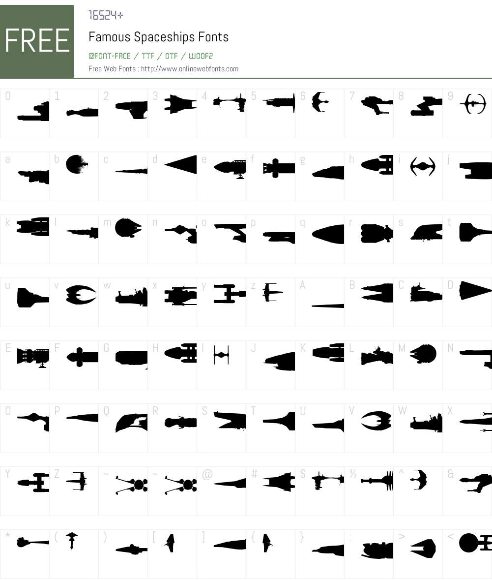 Famous Spaceships Font Screenshots