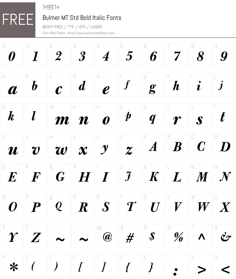 Bulmer MT Std Font Screenshots