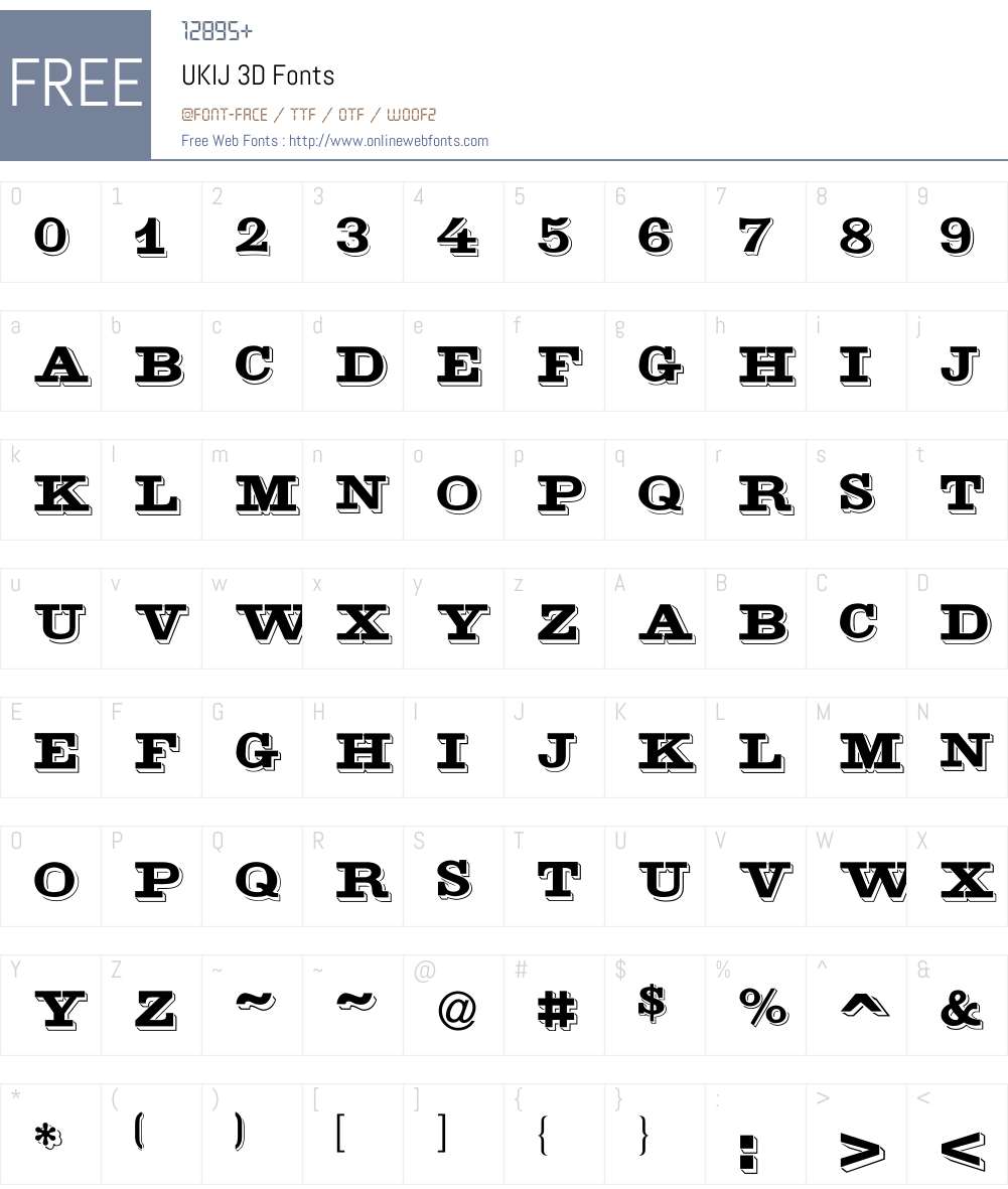 UKIJ 3D Font Screenshots