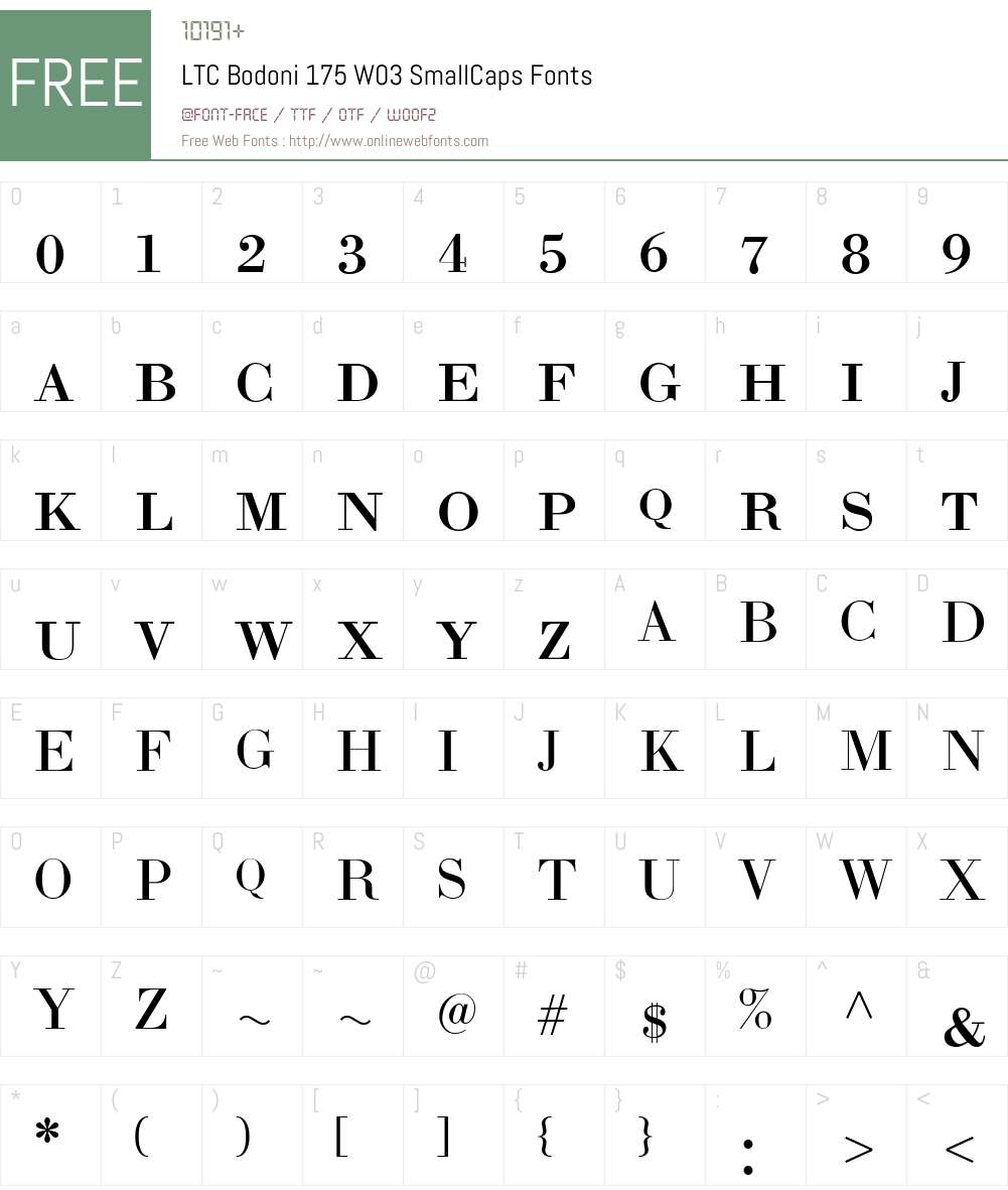 LTC Bodoni Font Screenshots