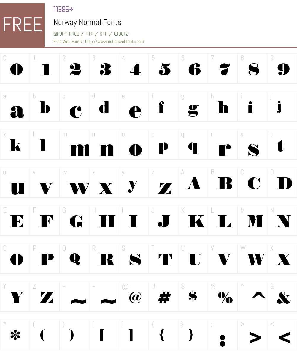 Norway Font Screenshots
