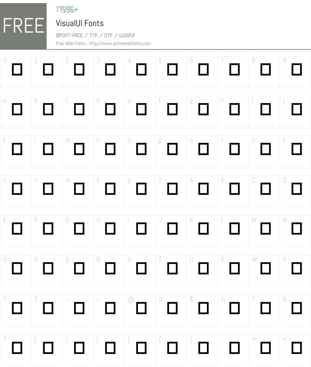 VisualUI Font Screenshots