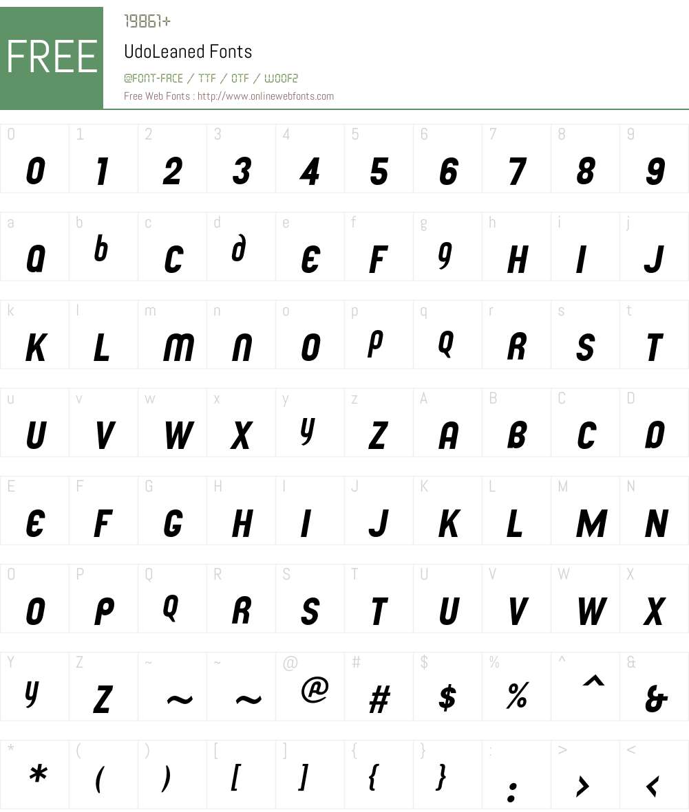 UdoLeaned Font Screenshots