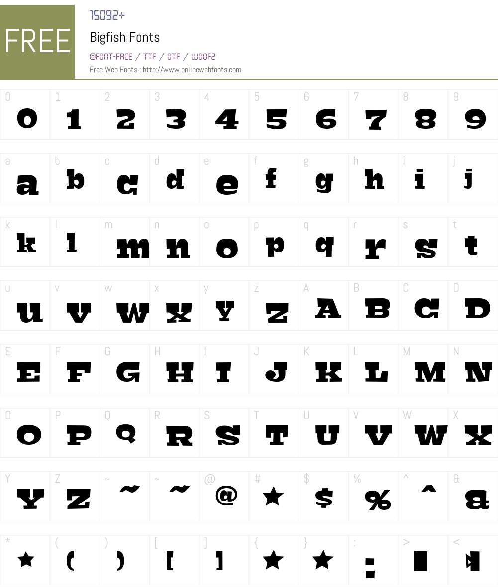 Bigfish Font Screenshots