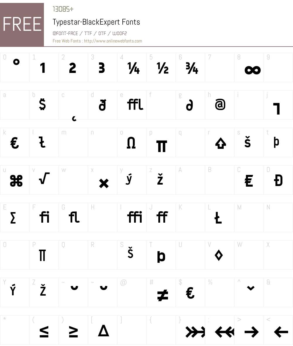 Typestar Font Screenshots