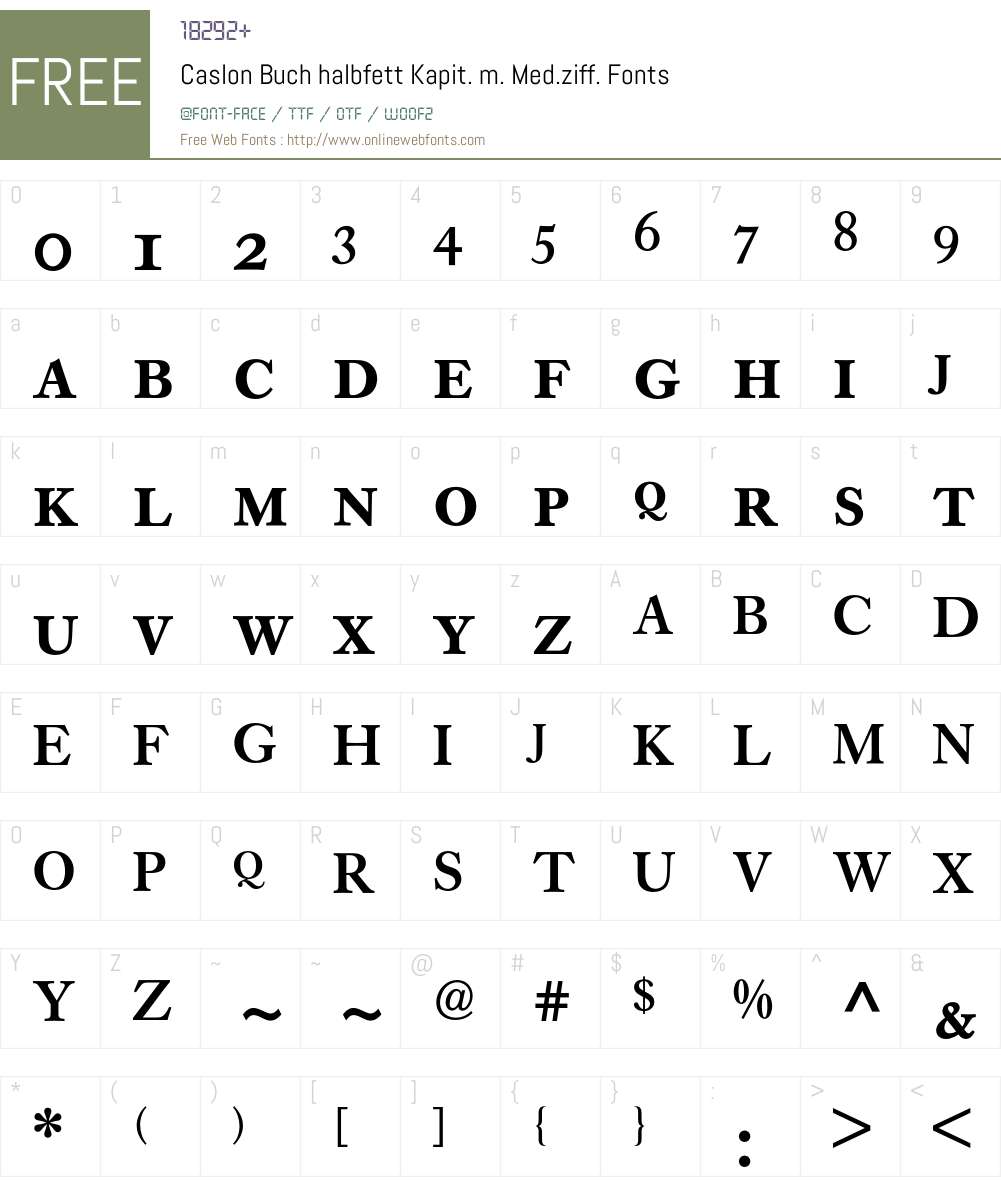 Caslon Buch Expert BQ Font Screenshots