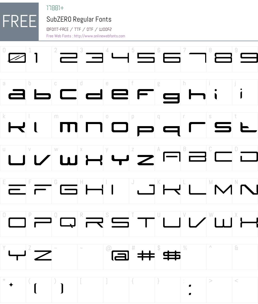 SubZER0 Font Screenshots