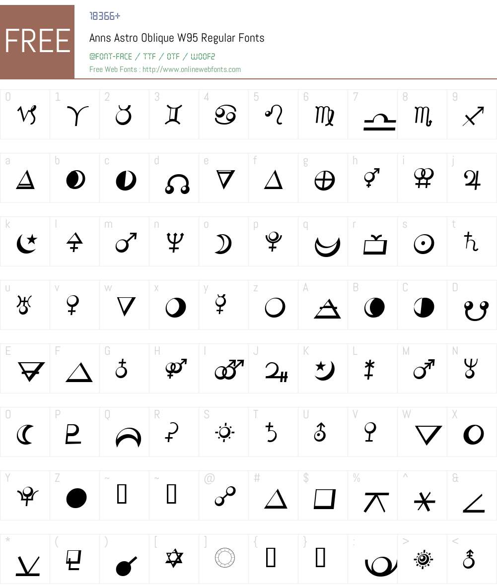 Ann's Astro Oblique Font Screenshots