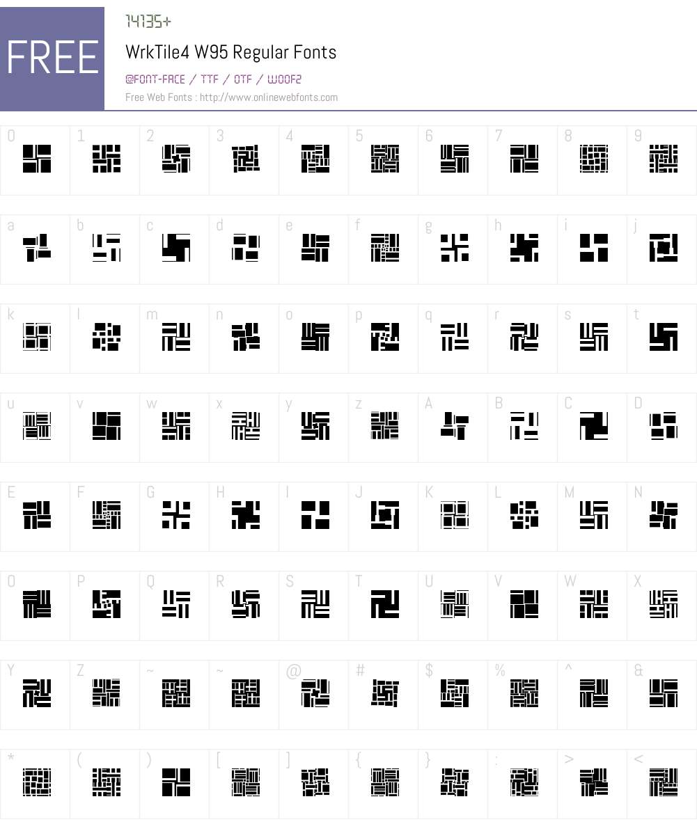 WrkTile4 Font Screenshots