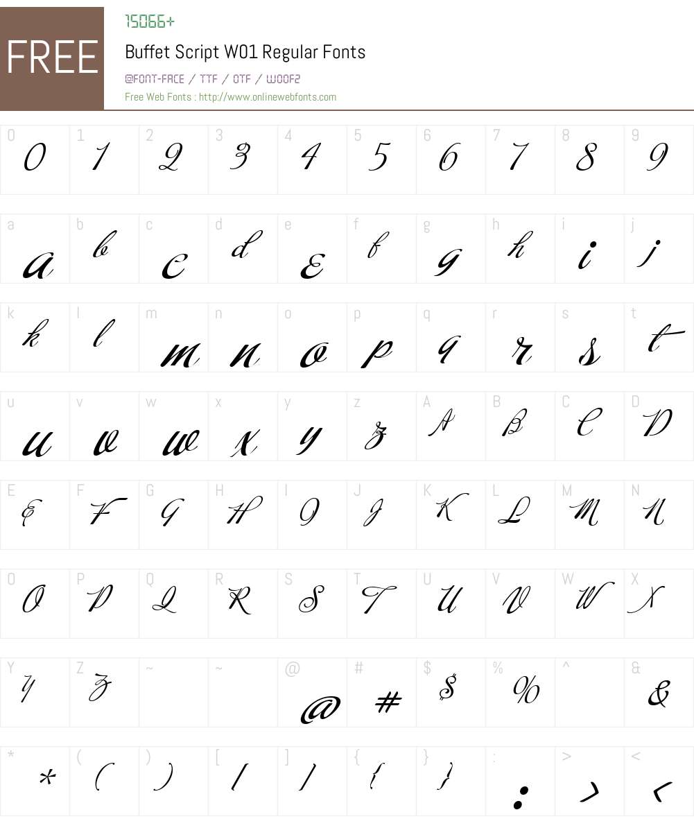 Buffet Script W01 Regular  Fonts Free Download 