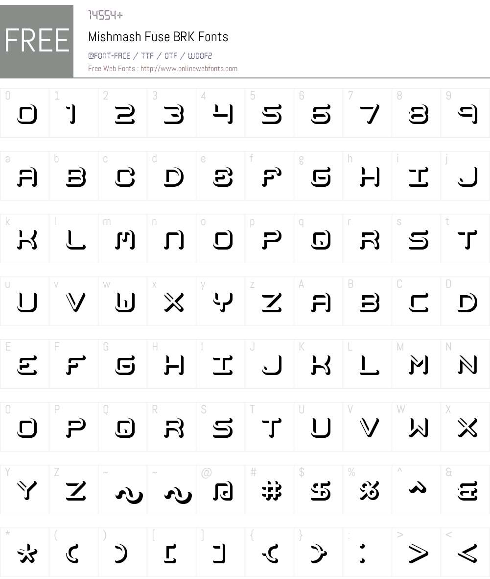 Mishmash Fuse BRK Font Screenshots
