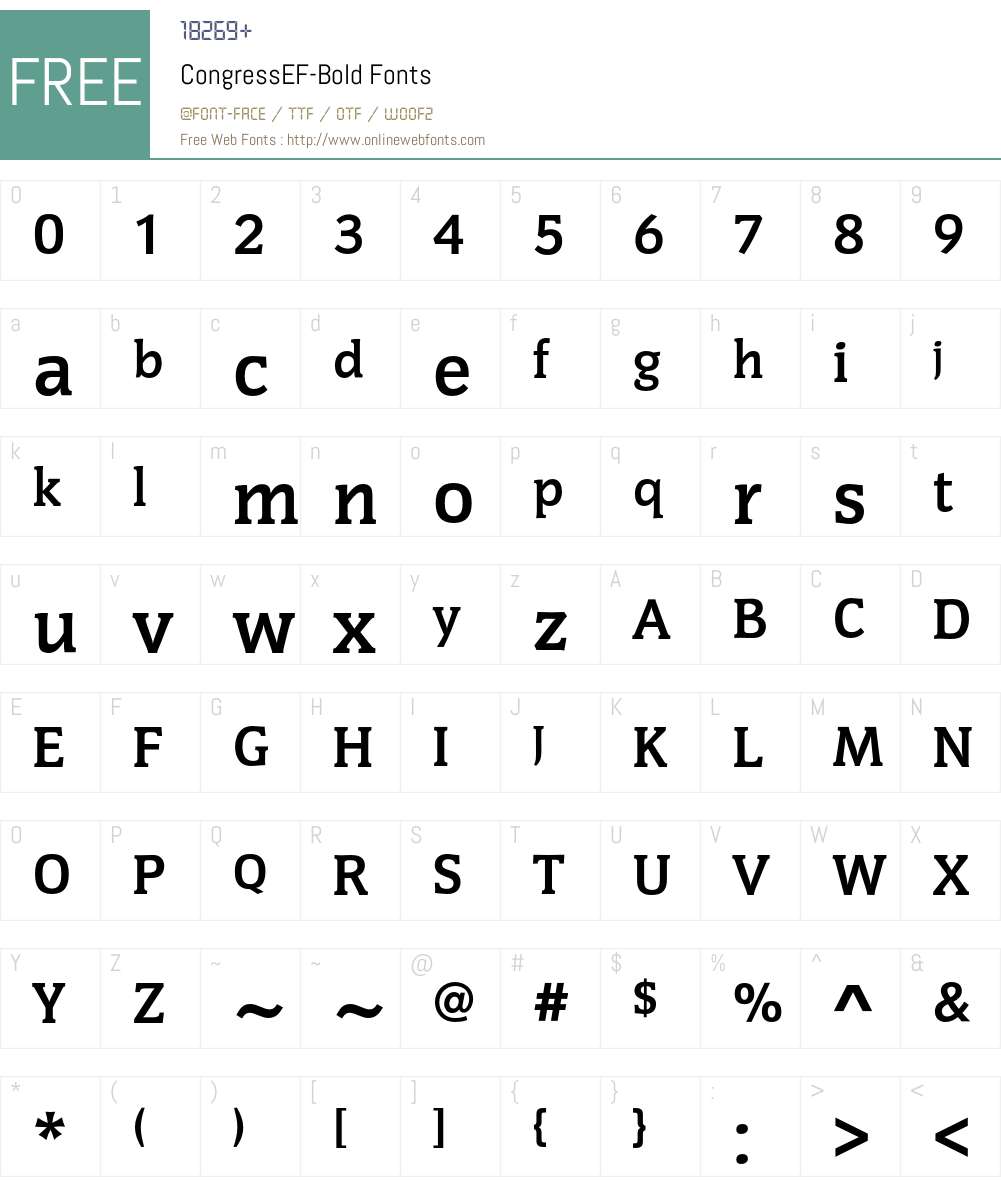 CongressEF Font Screenshots