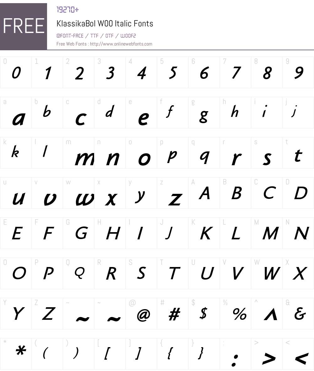 Klassika Font Screenshots