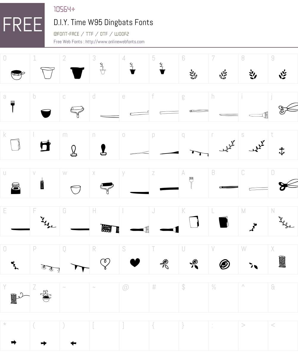 D.I.Y.TimeW95-Dingbats Font Screenshots