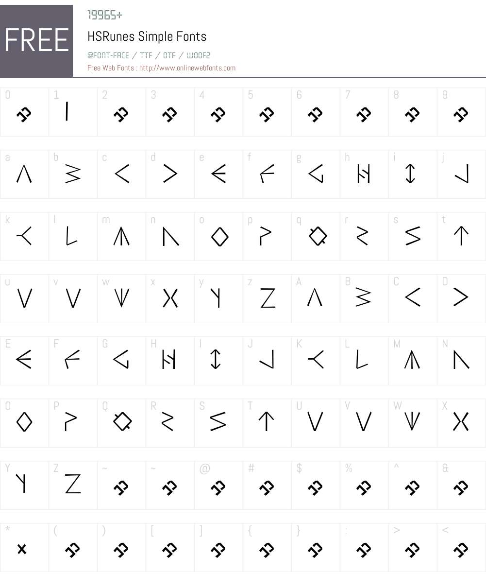 HSRunesSimple Font Screenshots