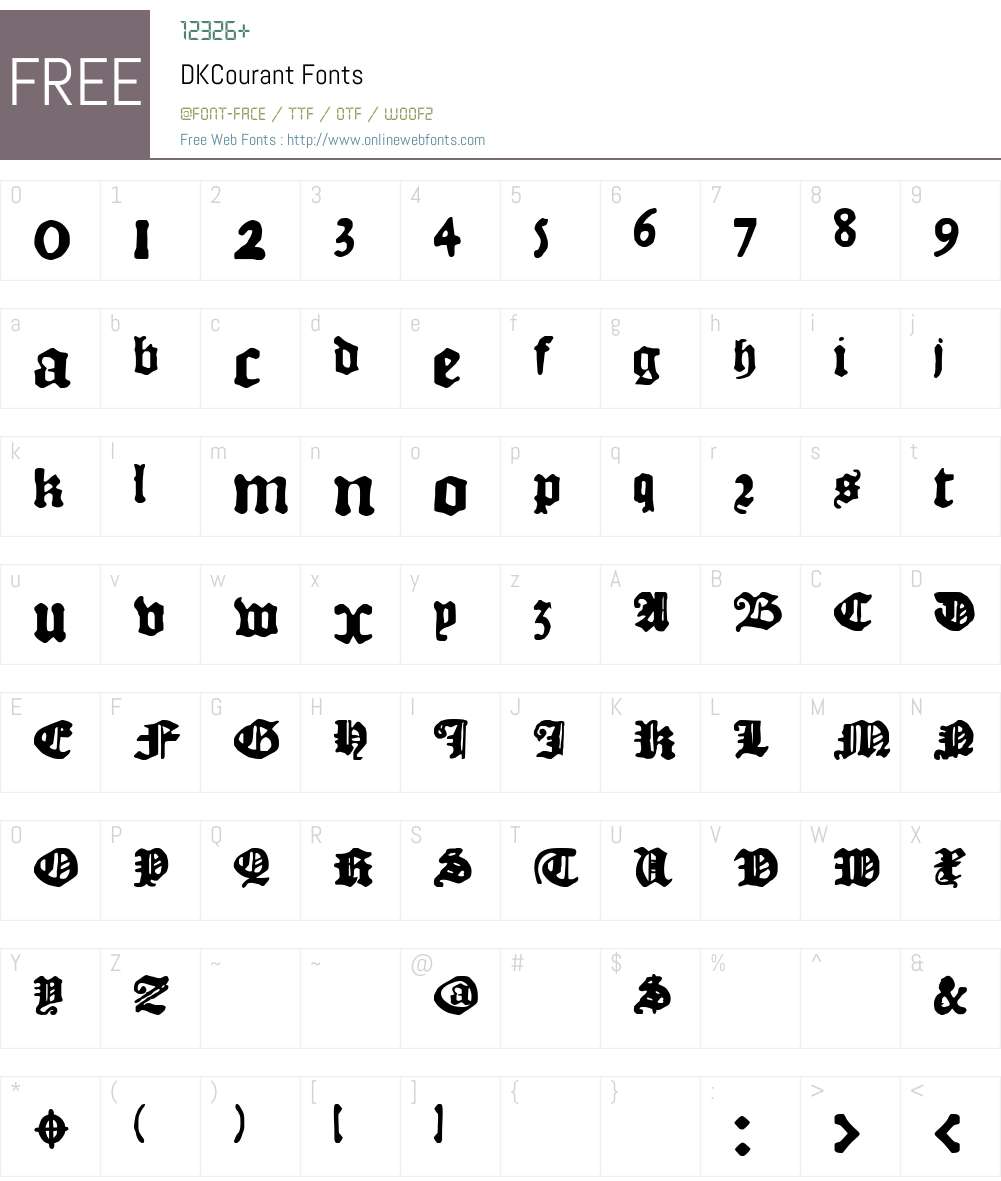 DK Courant Font Screenshots
