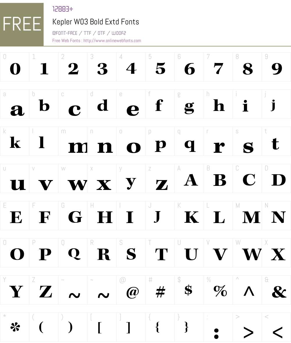 KeplerW03-BoldExtd Font Screenshots