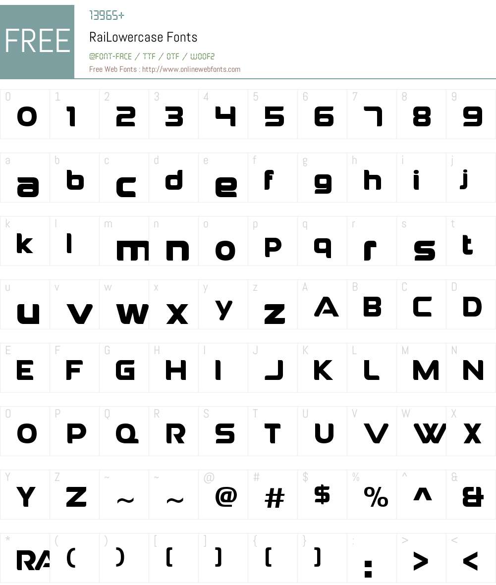 RaiLowercase Font Screenshots