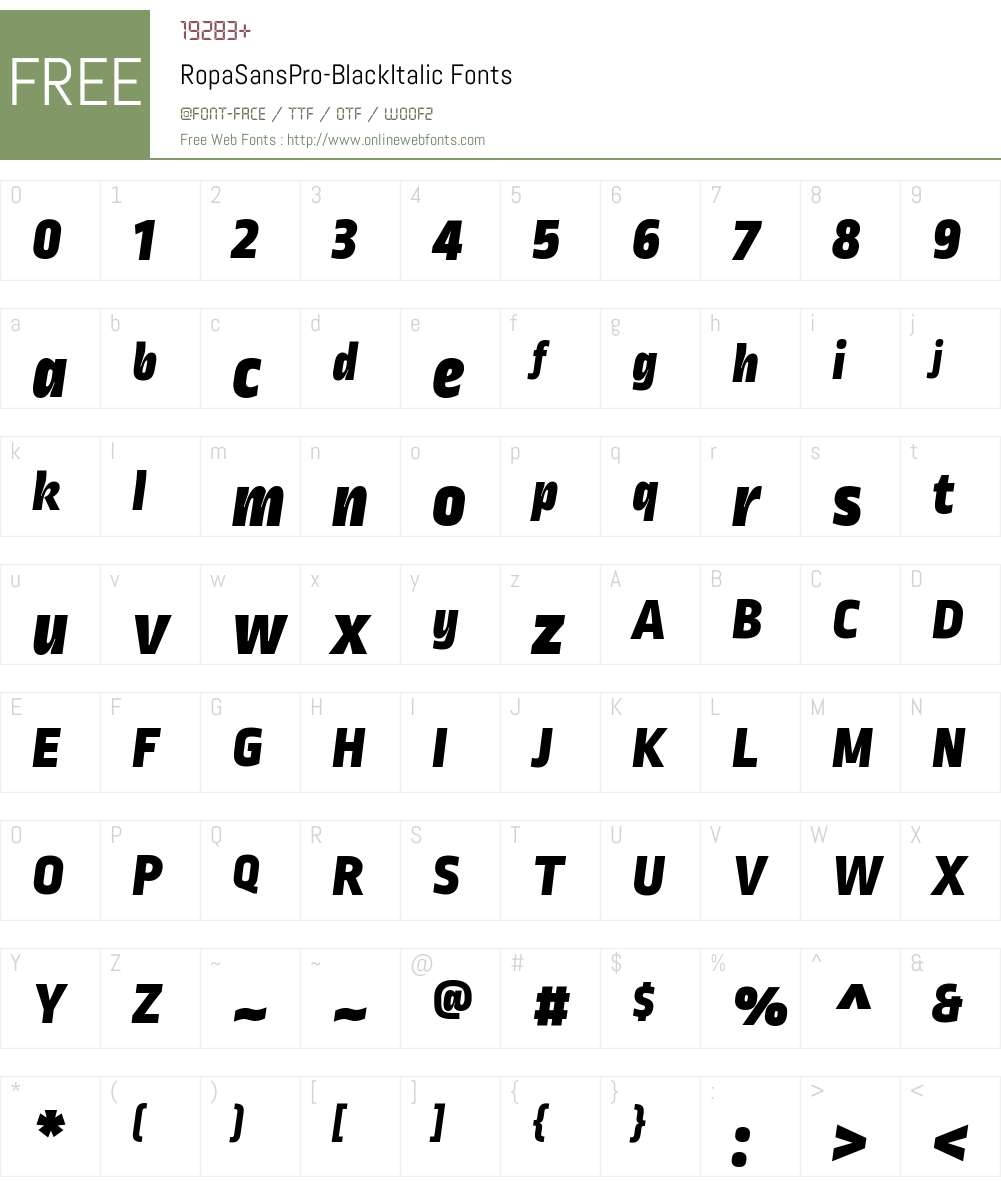 Ropa Sans Pro Black Font Screenshots