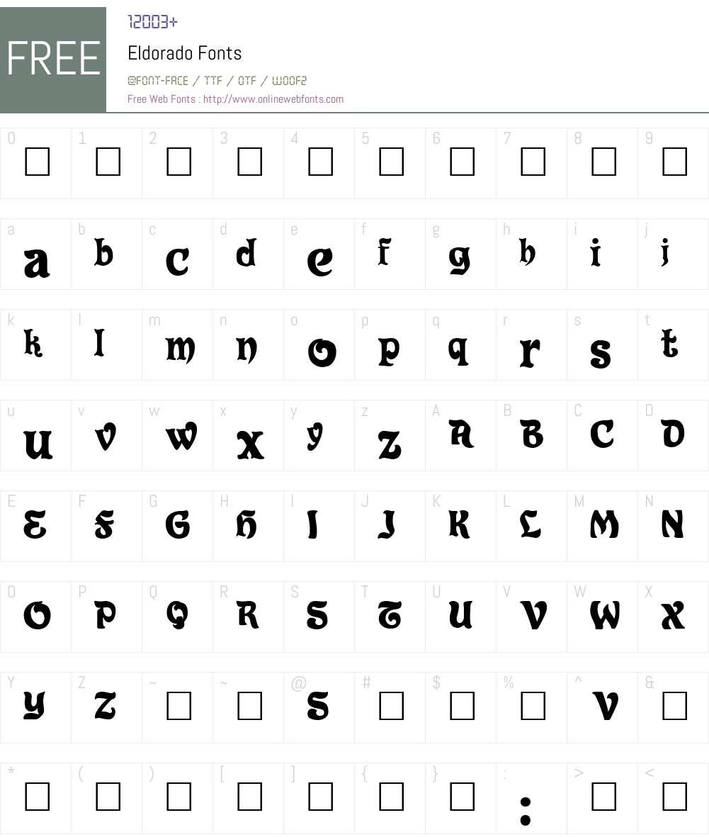Eldorado Font Screenshots