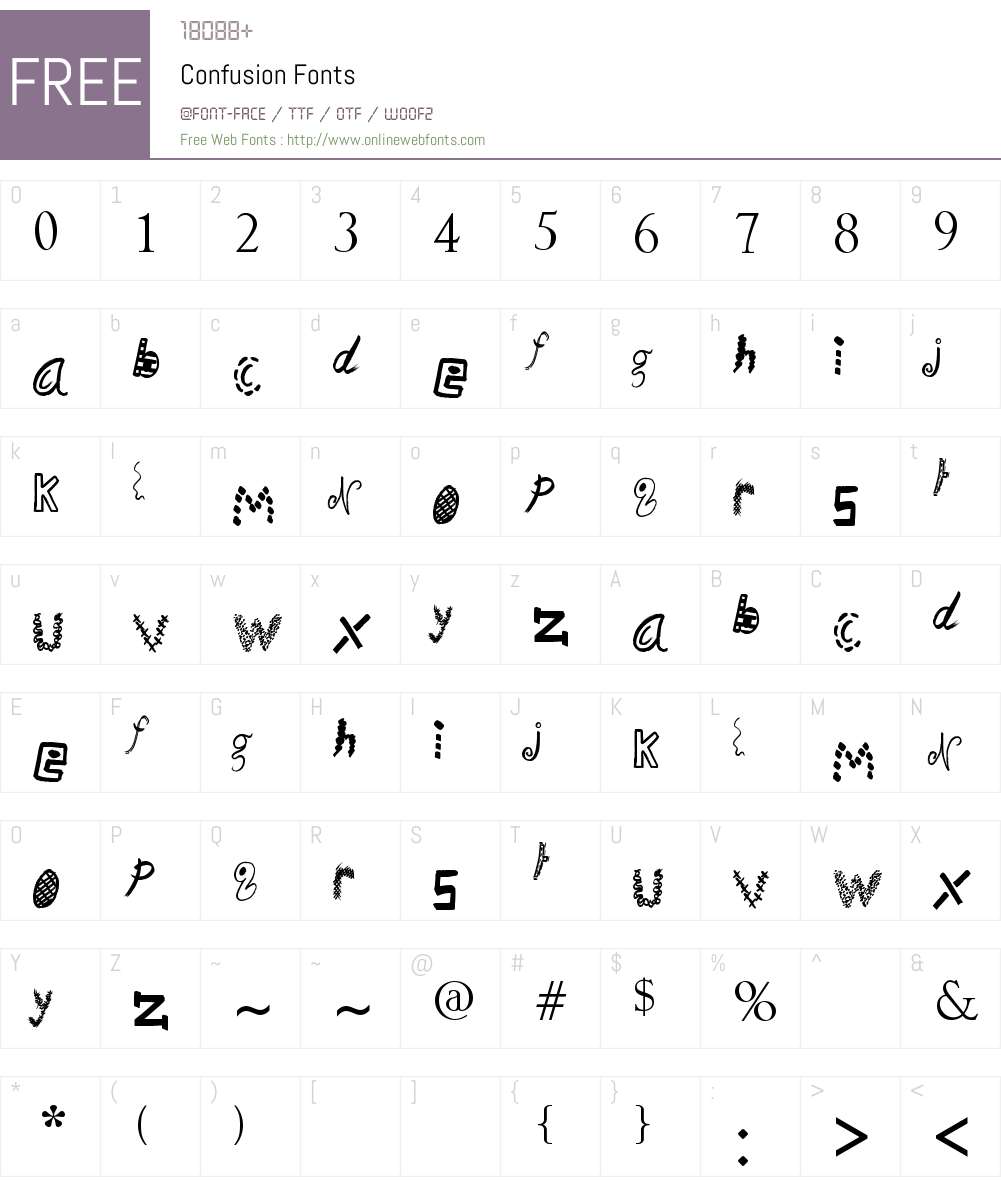Confusion Font Screenshots