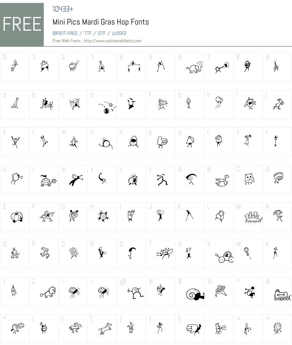 Mini Pics Font Screenshots