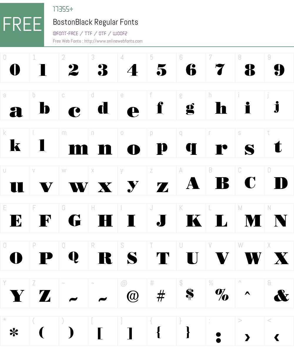 BostonBlack Font Screenshots