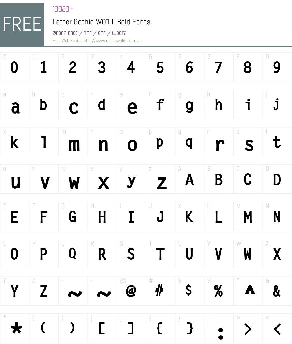 LetterGothicW01-LBold Font Screenshots