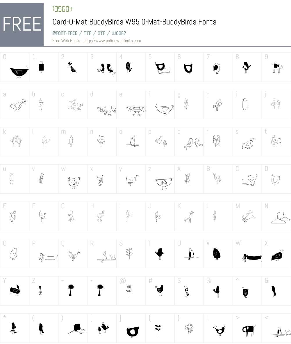 Card-O-MatBuddyBirdsW-O-Mat-BuddyBirds Font Screenshots
