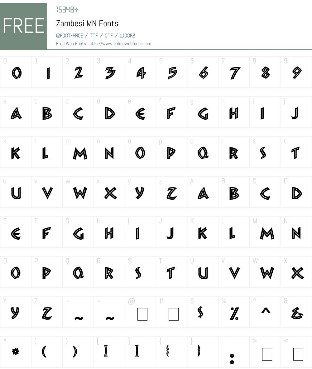Zambesi MN Font Screenshots