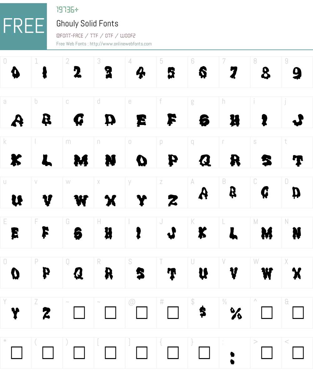 Ghouly Solid Font Screenshots