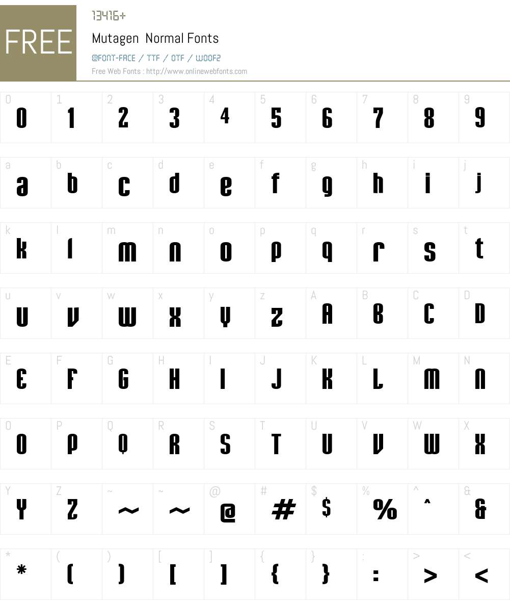 Mutagen Font Screenshots