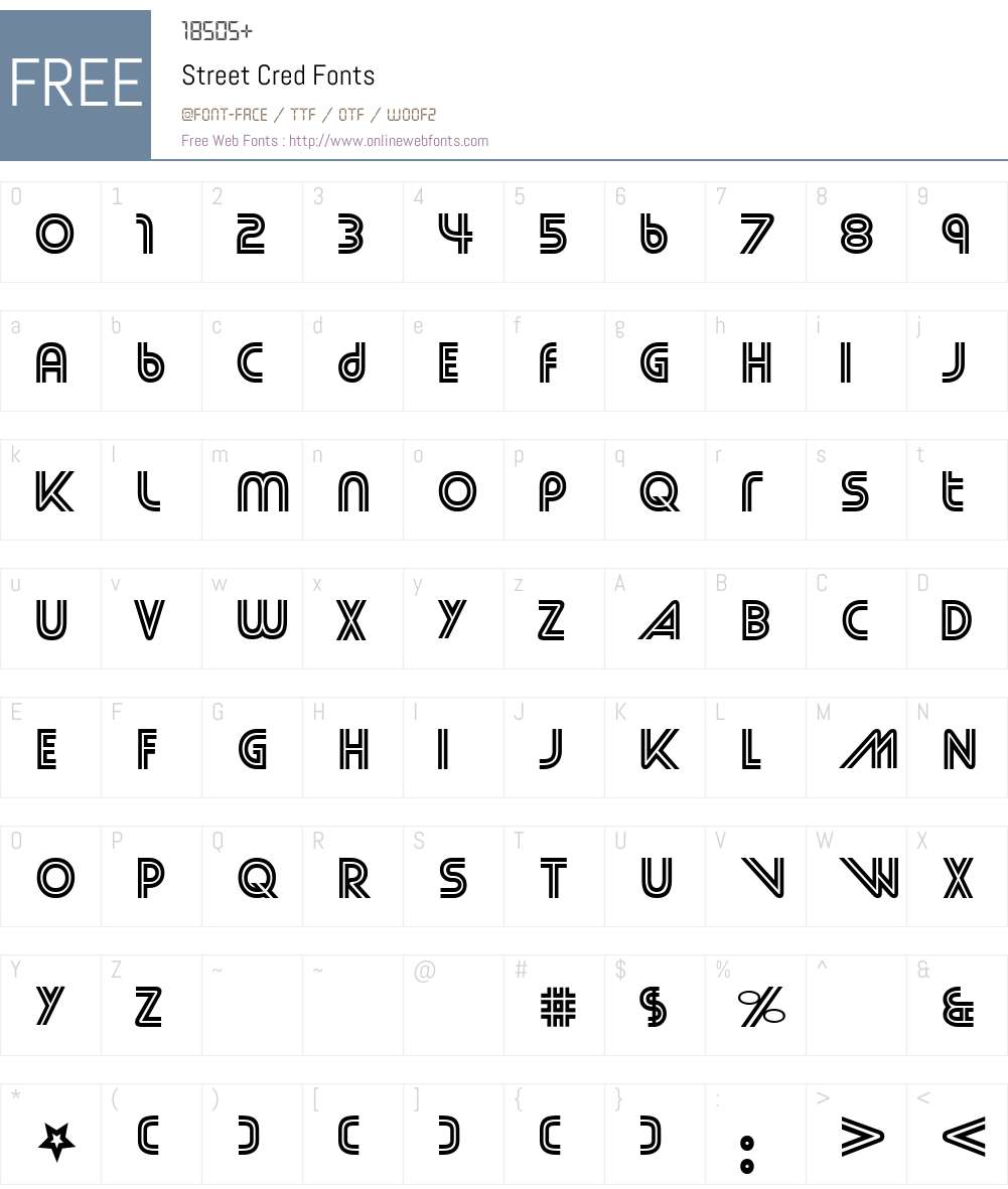 Street Cred Font Screenshots