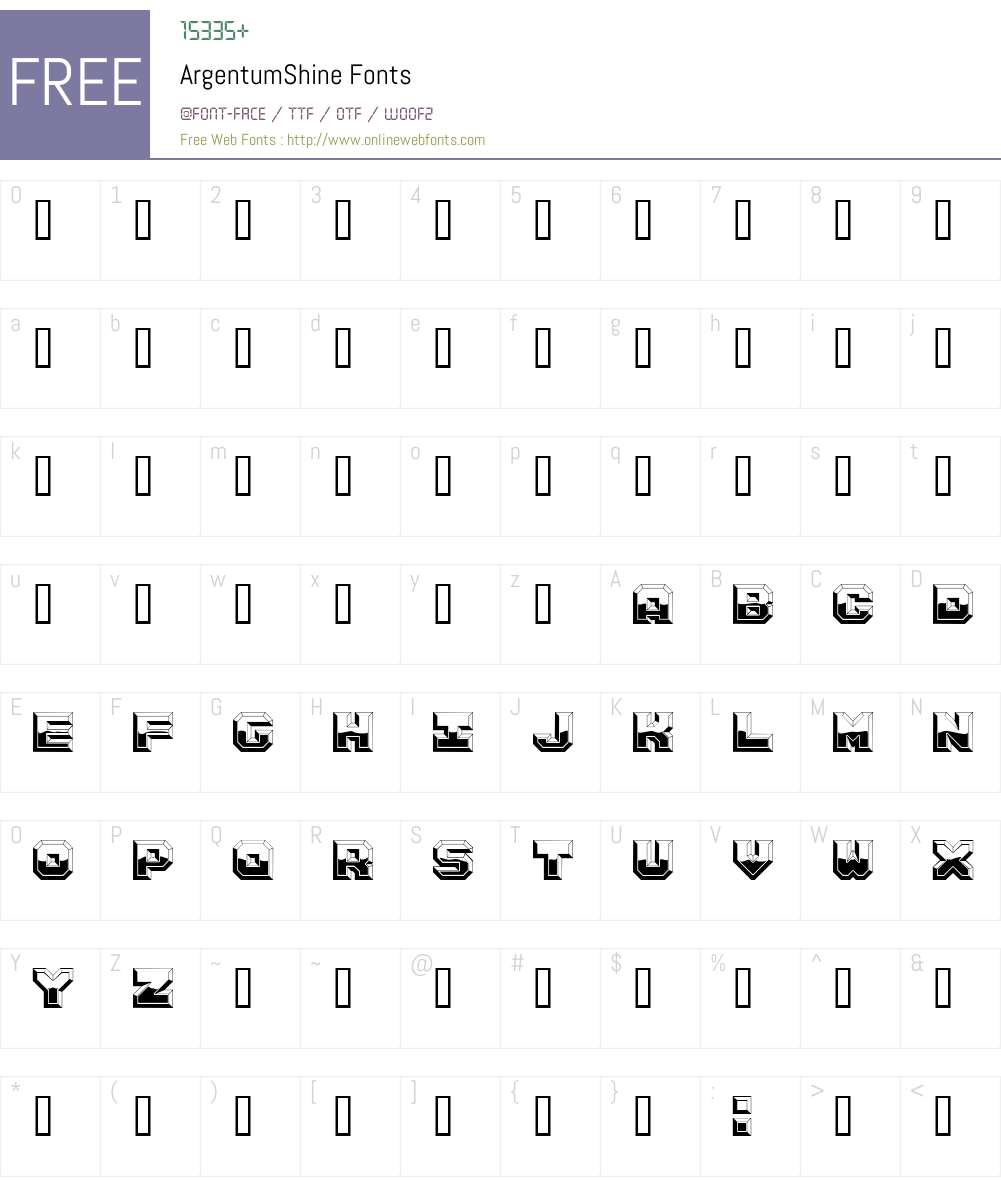 ArgentumShine Font Screenshots
